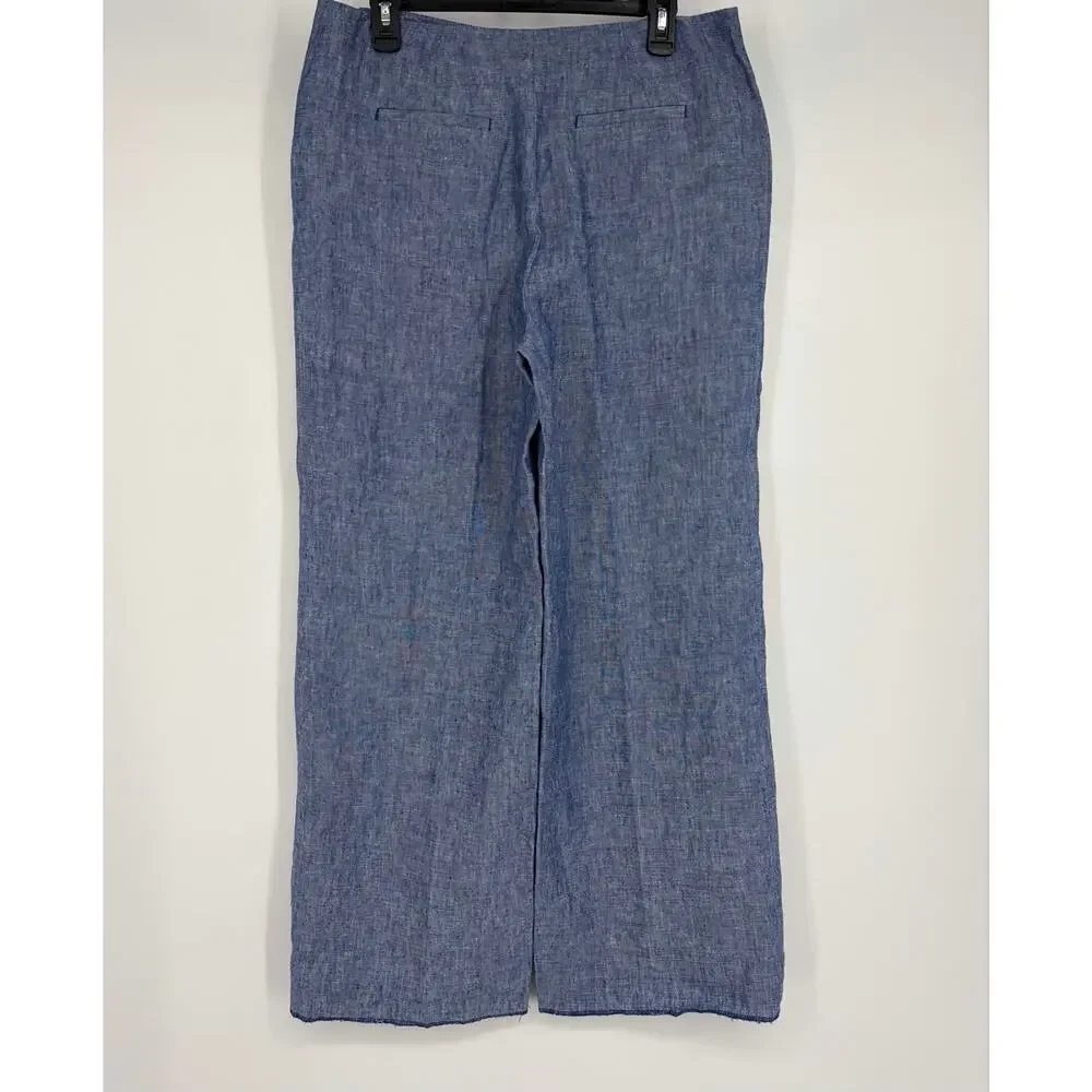 Boden Falmouth Linen Wide Leg Sailor Trousers Chambray - Picture 7 of 11